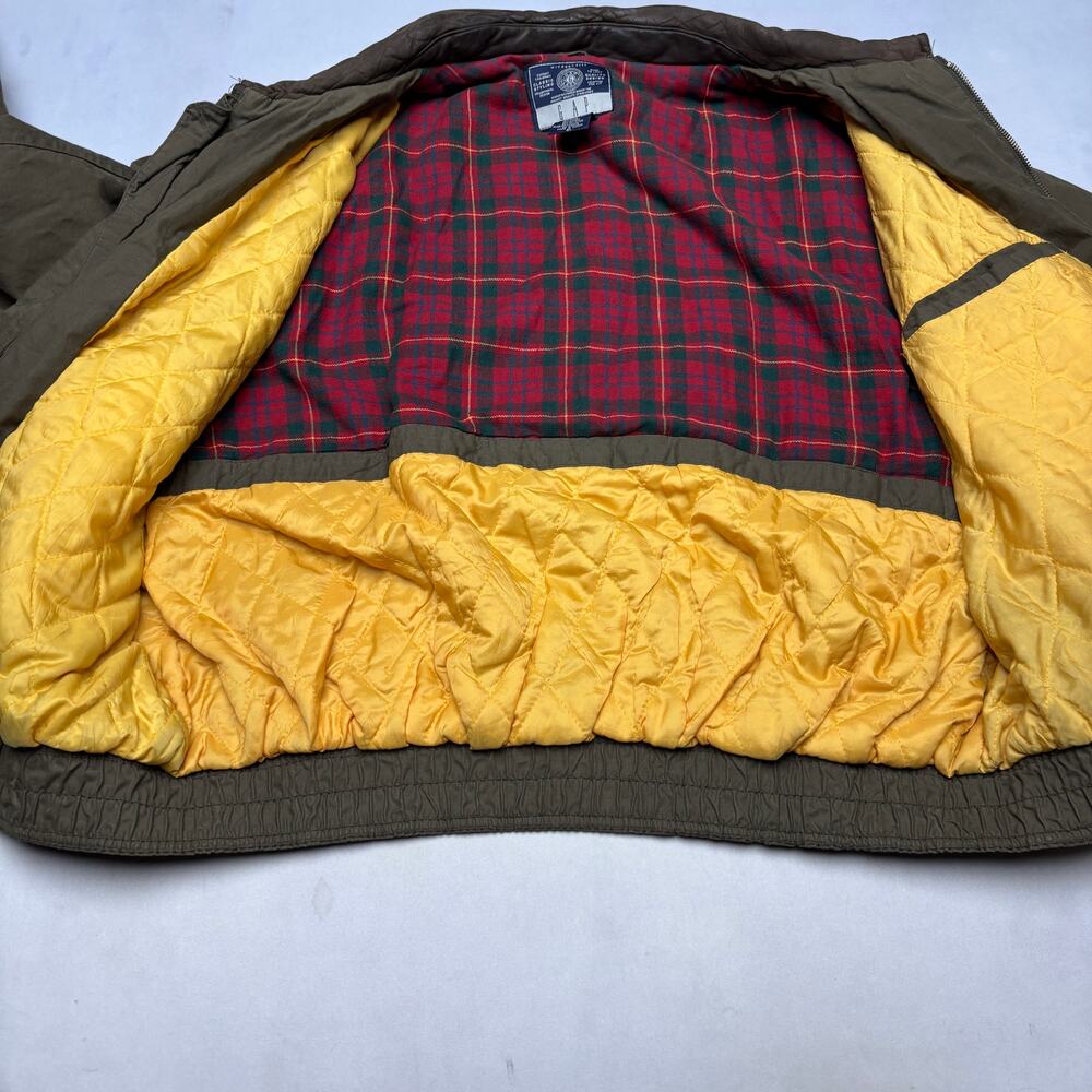 Vintage Gap Harrington Bomber Jacket Leather Collar XL Y2K Flannel Quilt Lined - Picture 5 of 14